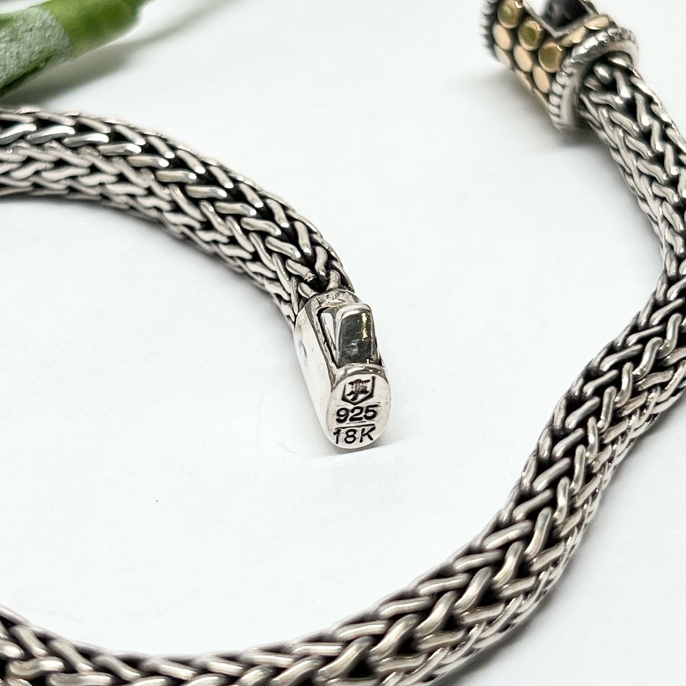 John Hardy Classic Chain 6.25mm Bracelet w/18K Gold Dot Clasp - Picture 5 of 7